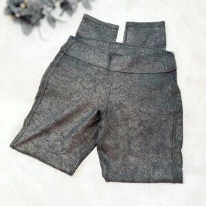 Black and Gold Leggings Stretchy Boot Cut Ankle Length Women's Stretch Pants Med